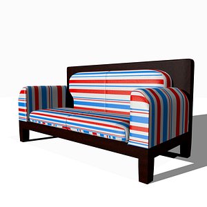 striped sofa couch 3d obj
