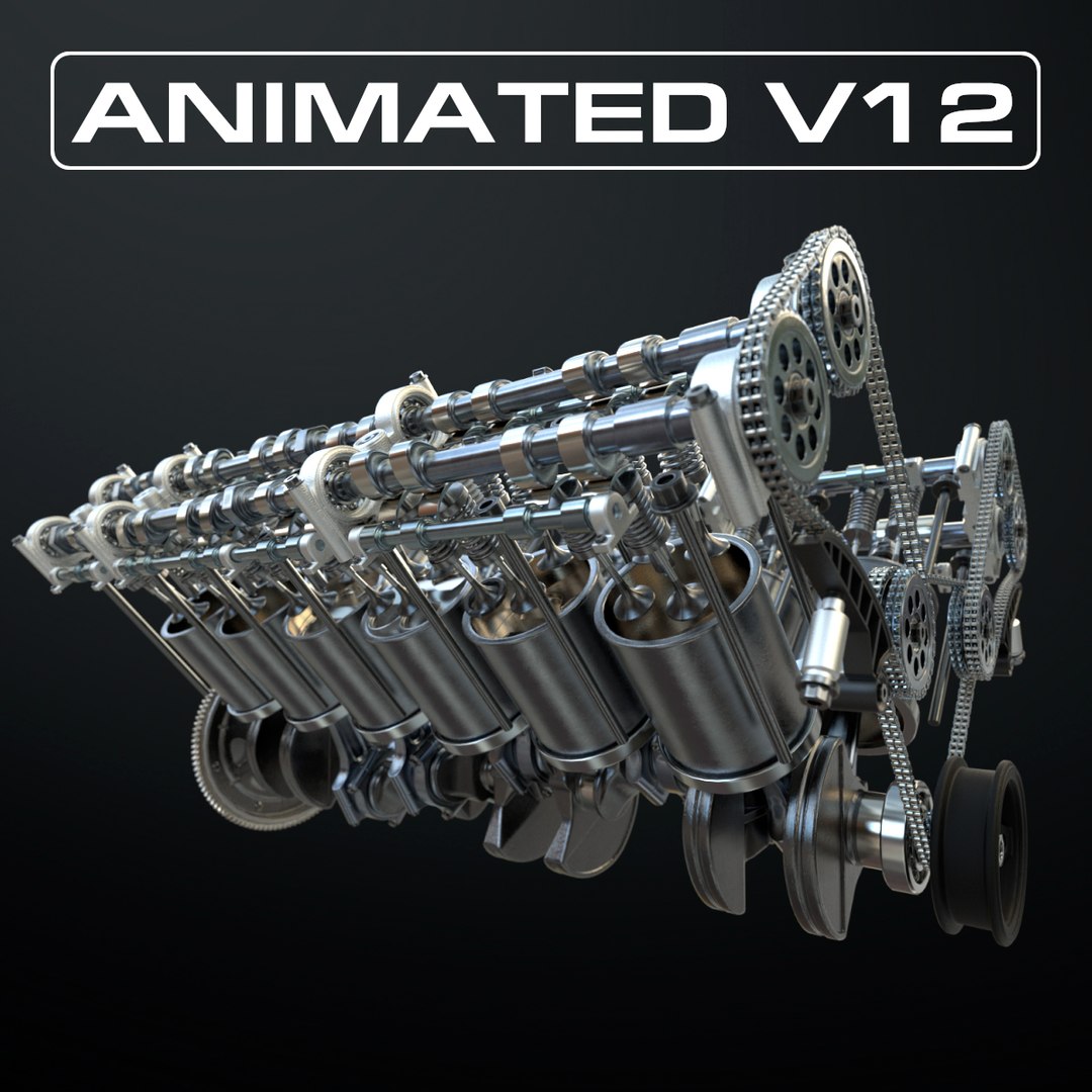 3D V12 Engine Working Animated model - TurboSquid 1745357