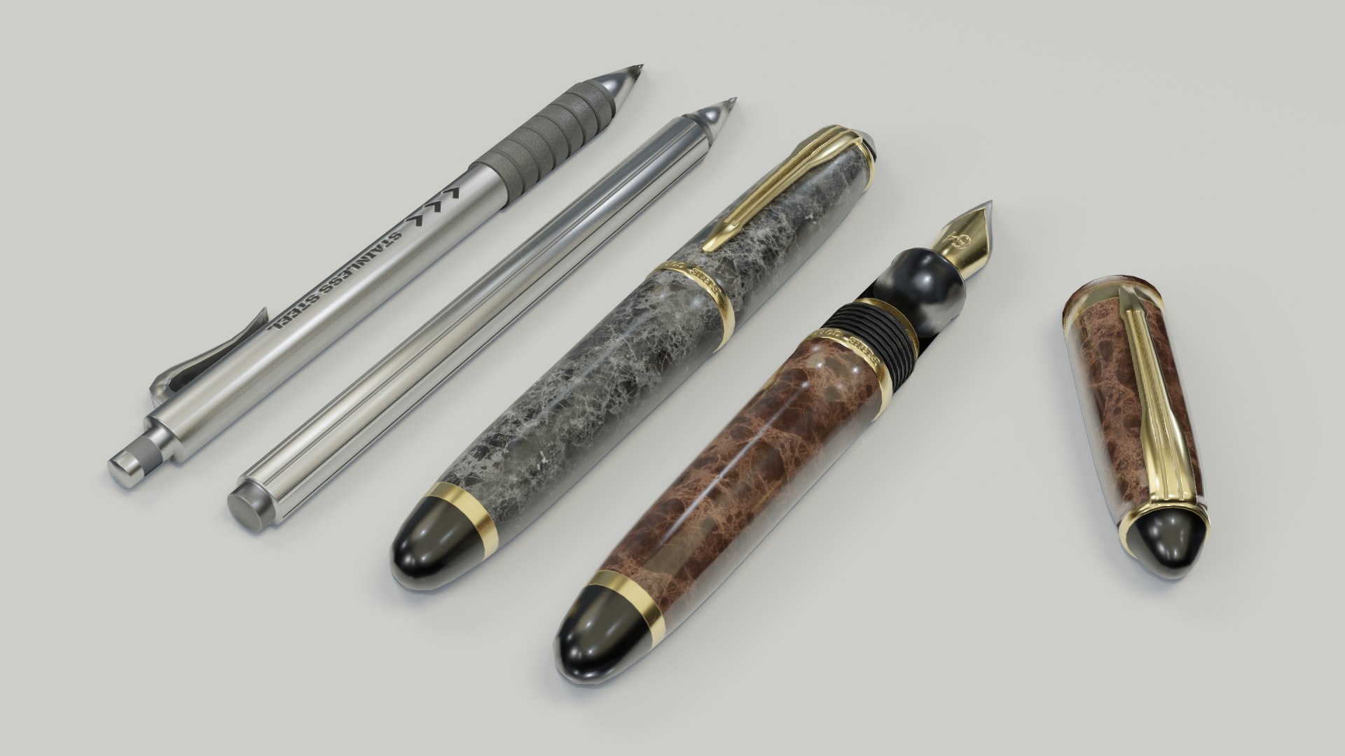 3D pens pencils writing model - TurboSquid 1492102
