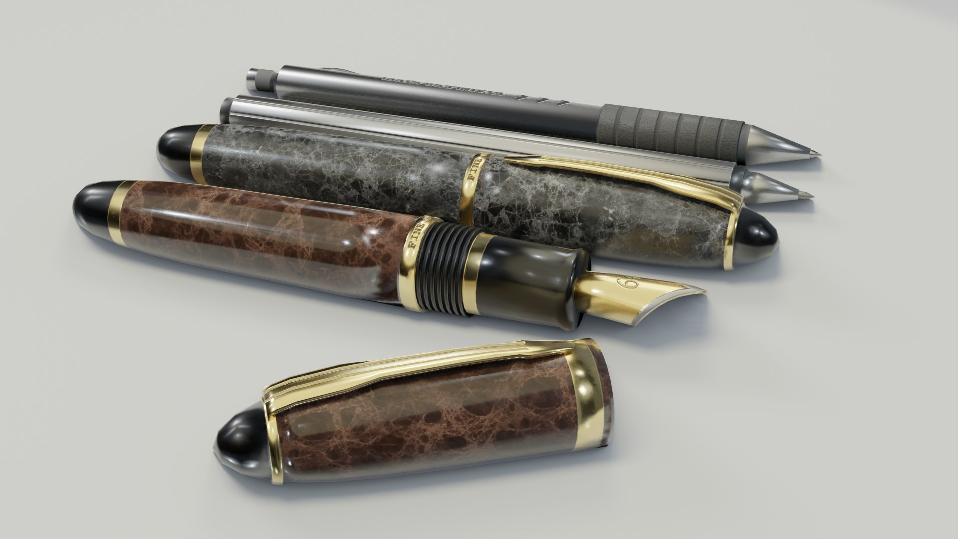 3D pens pencils writing model - TurboSquid 1492102