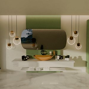 wash basin area in bathroom model