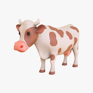 Cartoon Milk Cow Animal 3D Model for Cartoon Characters 3D