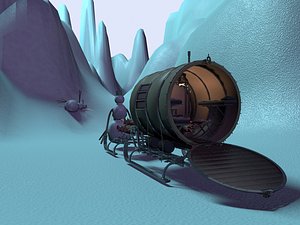 sleigh house snowman 3D