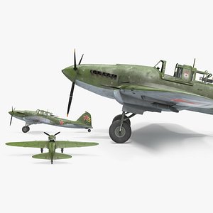 Ilyushin Il-2 Sturmovik Aircraft Rigged for Maya 3D model