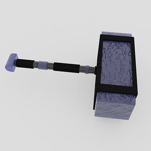 Hammer crystalline with a handle iron 3D model