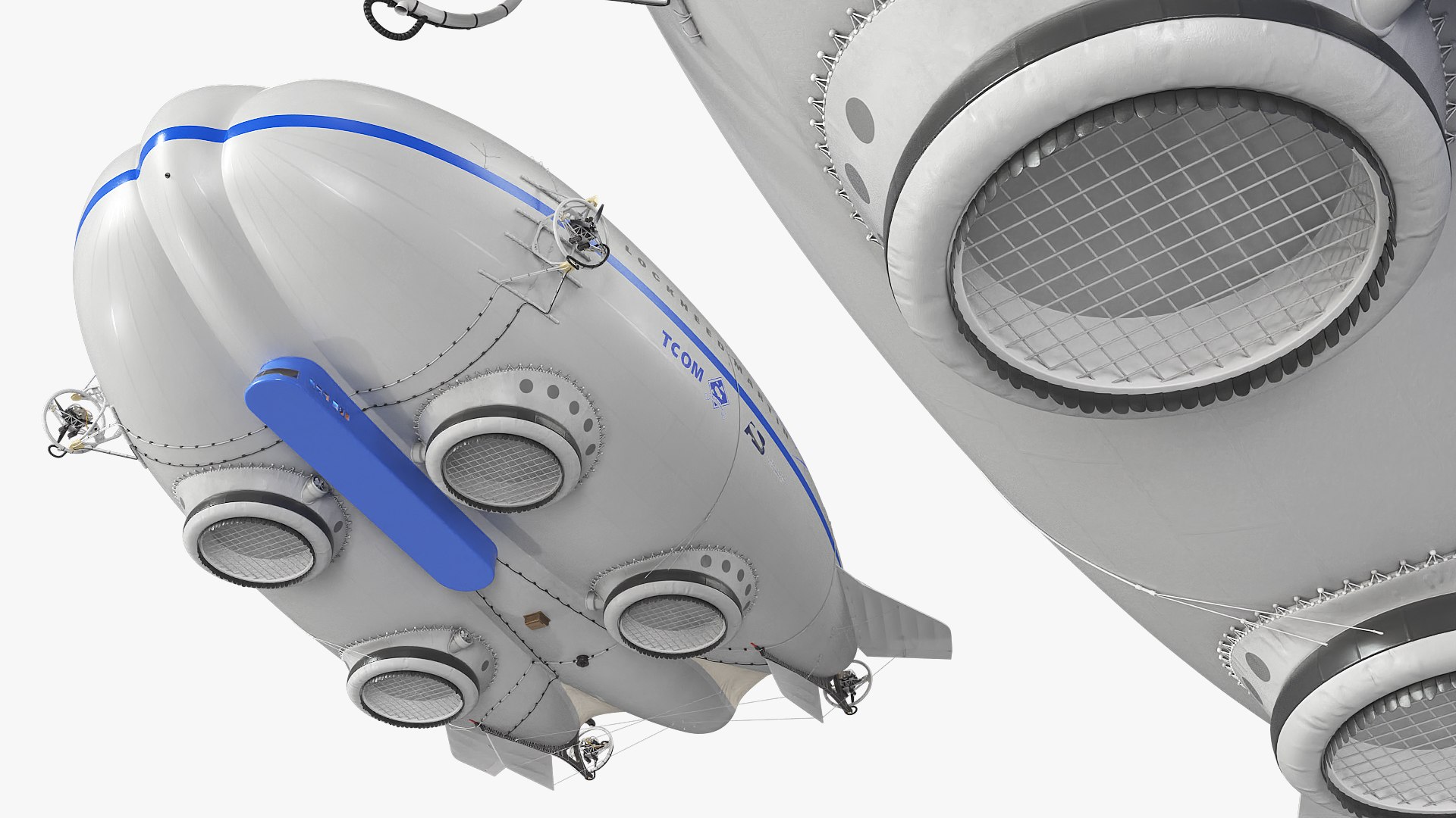 Lockheed Martin LMH-1 Airship Gray with Interior Rigged for Cinema 4D 3D model preview