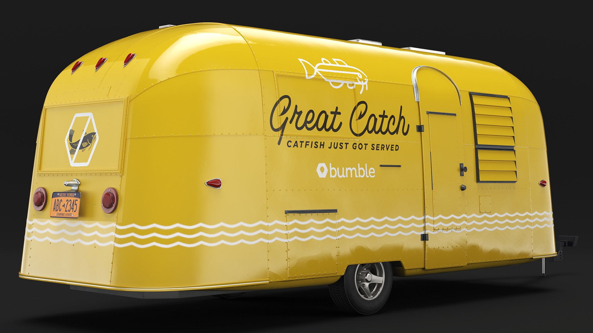 Yellow Fish Food Truck Rigged 3D model TurboSquid 2054603