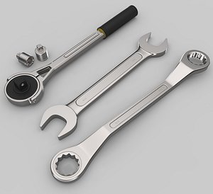 3D model tool set wrench