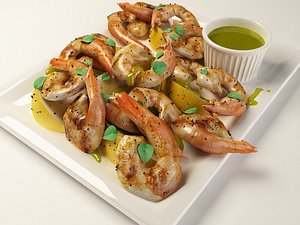 3d model grilled mediterranean shrimp