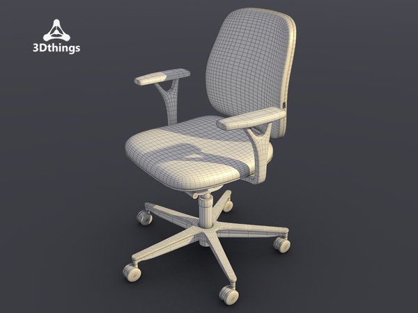 modelo 3d Silla giratoria Early Bird con respaldo de altura normal