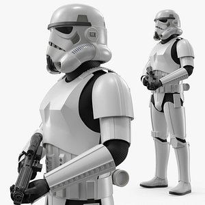 Star Wars Imperial Stormtrooper and Blaster Rigged 3D model