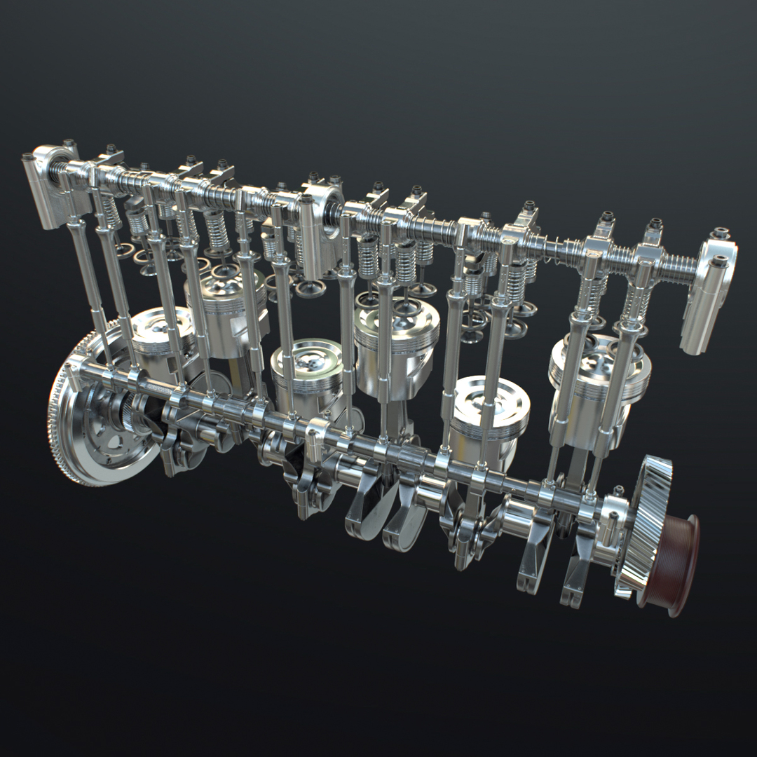 3D INLINE 6 Engine Working Animated - TurboSquid 1981504