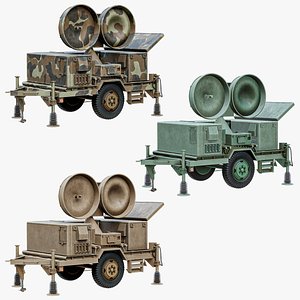 HAWK HPIR Radar System With 3 Skins PBR 3D model