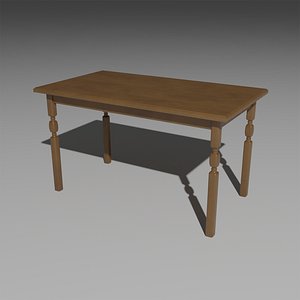 Wooden table v2 3D model