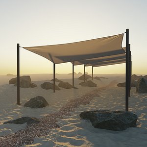 Shade Canopy vs rocks  sand model