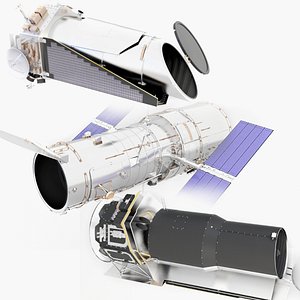 Hubble Spitzer Kepler Space Telescopes v2 model