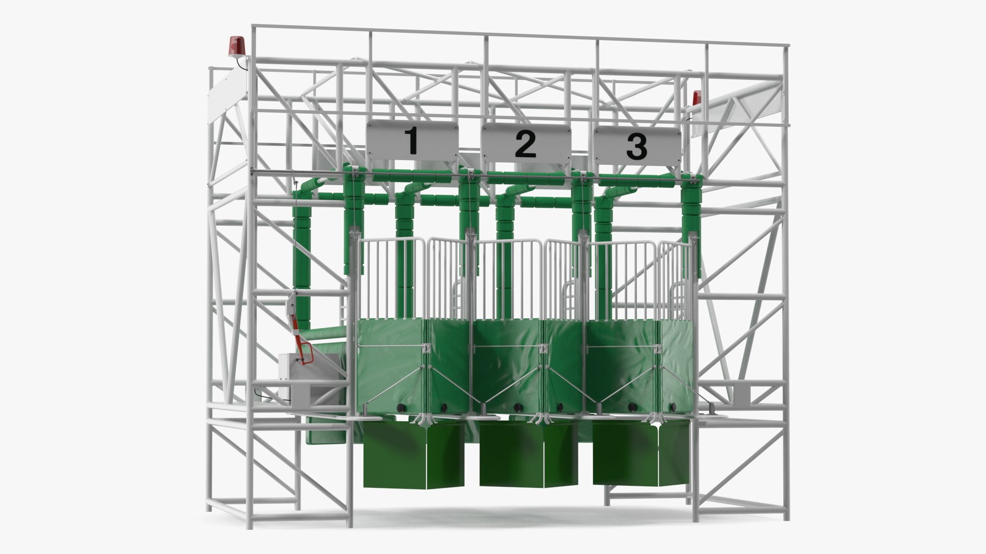 3D Horse Racing Starting Gates For 3 Places Model - TurboSquid 2035738