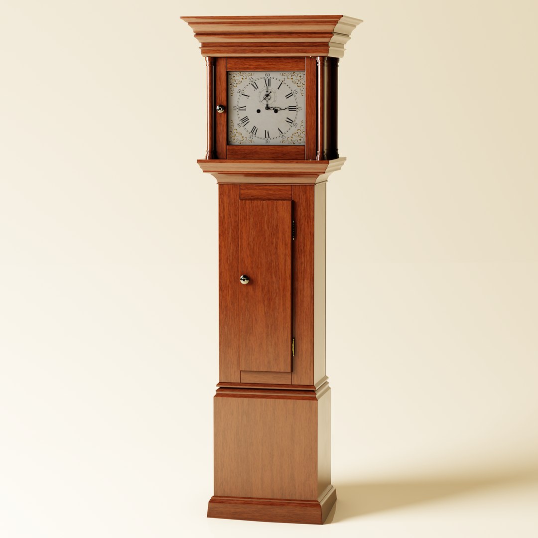 3D 18th Century English Grandfather Clock model - TurboSquid 2017107