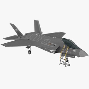 Fighter Jet F-35 and Ladder