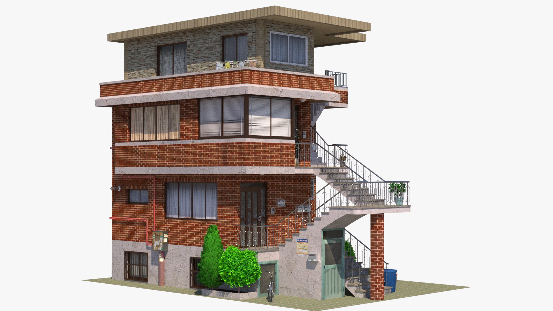 Korean Townhouse 3D Model - TurboSquid 2033017