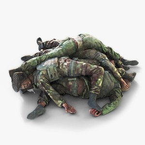 3D Pile of Fallen Soldiers model