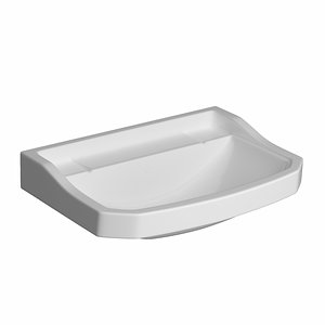 wall hung rectangle wash basin 3D model