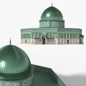 Religious Dome Building with Mosaic Walls Light Green