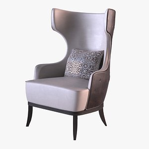 Designer Smoking Wing Lounge Leather Seating Chair