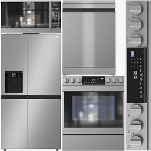 3D LG Appliance Collection 10 LSIS6338FE MVEM1825X DF273FVS LHSXS2706S model