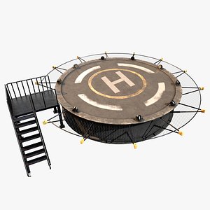 Helipad Circular Platform 3D model