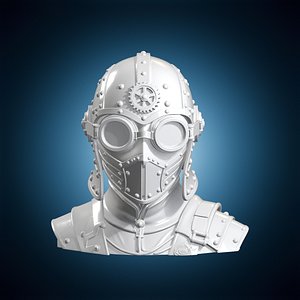 Steampunk Iron Helmet 3D Print Model 3D