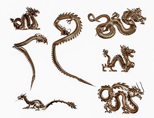 Golden Chinese Dragon 3D model