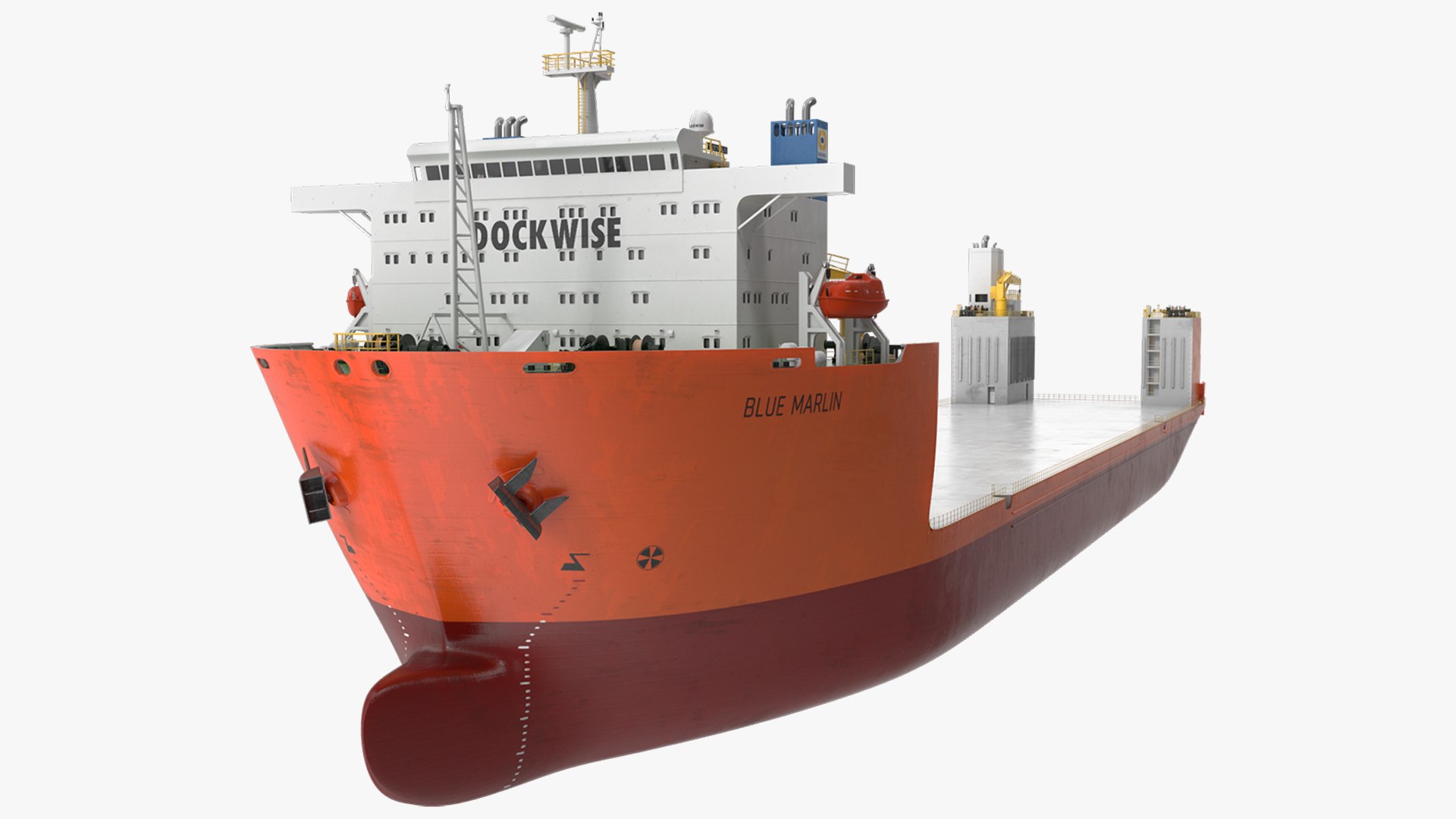 Blue Marlin Heavy Lift Vessel Rigged 3D model preview