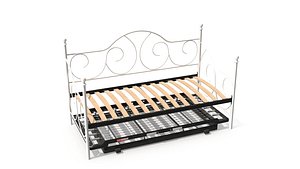 White Metal Daybed Frame 3D model