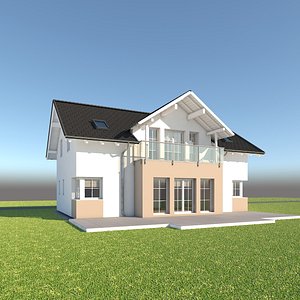 3d model modern family home