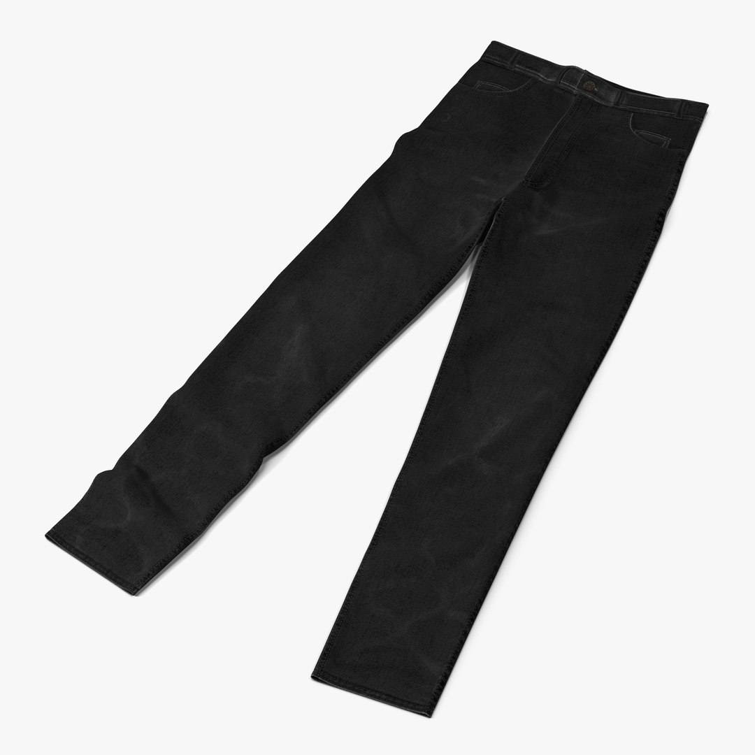 Jeans Black 3D Model 3D model preview
