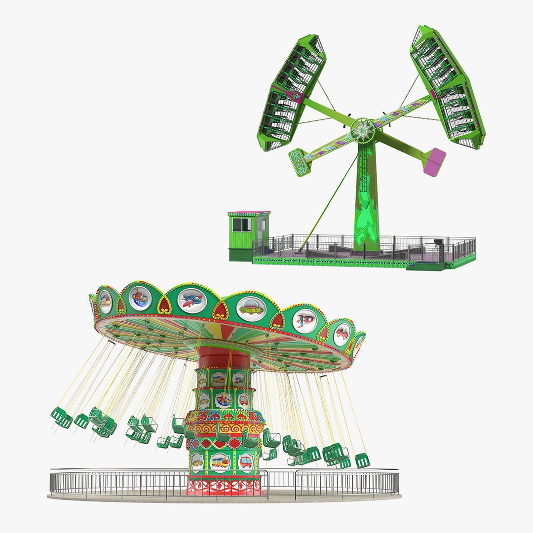 Attractions Working Position Collection 3D model preview