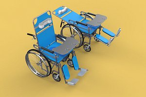 MULTIFUNCTION WHEELCHAIR COMMODE CLOSET TOILET RECLINING FOLDING 3D