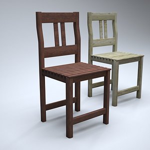 chair kitchens wooden 3D model