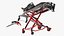 Automatic Medical Cot With Loading Guide Black Red Rigged model