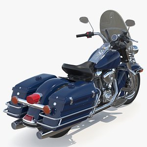 Classic Road Motorcycle Blue 3D