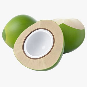 Cartoon Green Coconut Set