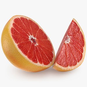 3D Grapefruit Half Slice model