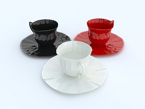 3d model cup plate porcelain