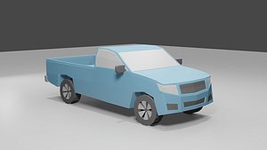 3D pickup truck model low poly Low-poly 3D model model