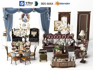 Classic European Luxury Furniture Collection 3D model