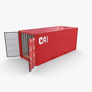 3D model 20ft Shipping Container CAI v2