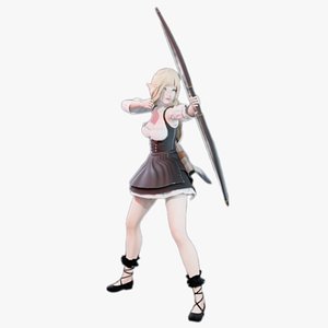 Elf Archer - Realistic Female Character - Blender UE5 Unity - 40 animations