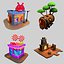 20 salas e cenas isométricas 3D altamente detalhadas Mega pack