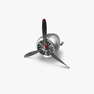 3D Vintage Airplane Engine